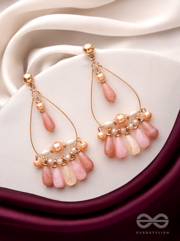 The Rose Shower- Golden Embellished Earrings