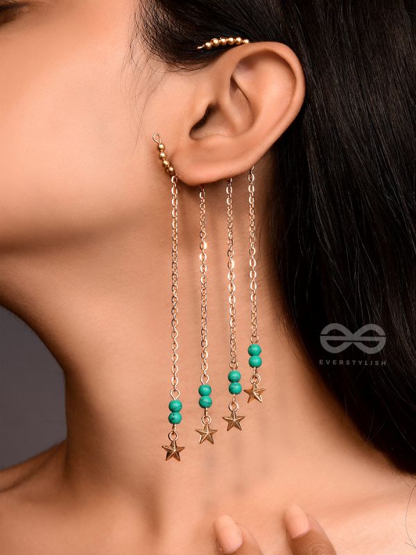 The Twinkling Trail- Golden Embellished Earcuff