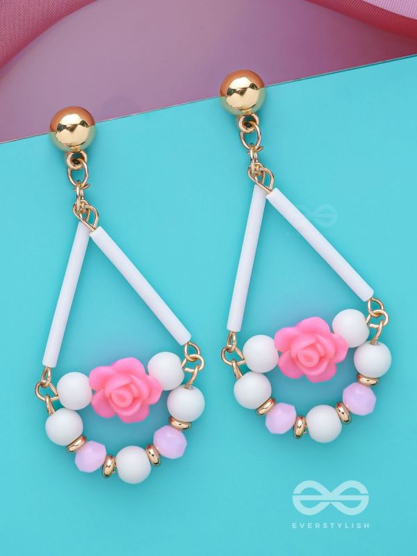 The Swingin' Roses- Golden Embellished Earrings
