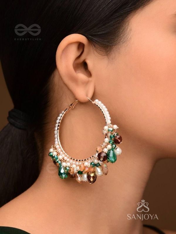 Sumami- Adorned with Jewels- Pearls & Glass Beads Embroidered Earrings