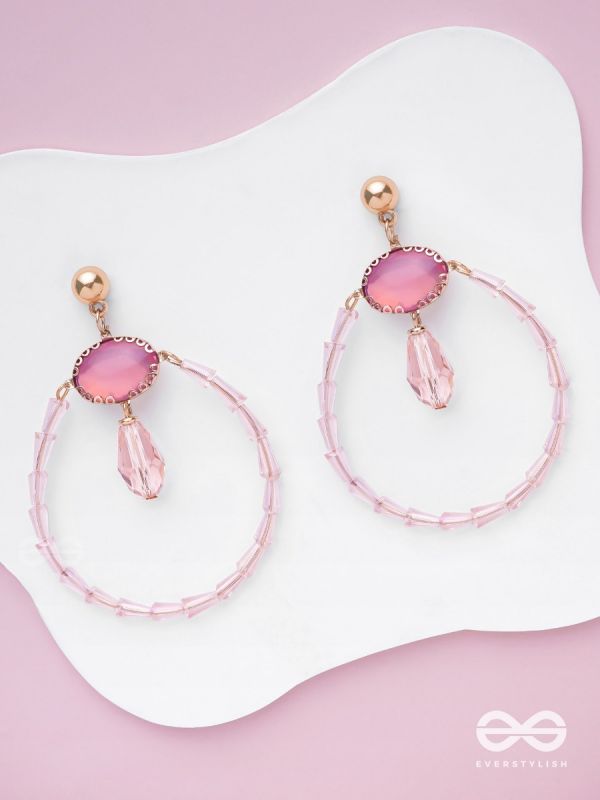 THE BLUSHING MOON - GOLDEN EMBELLISHED EARRINGS