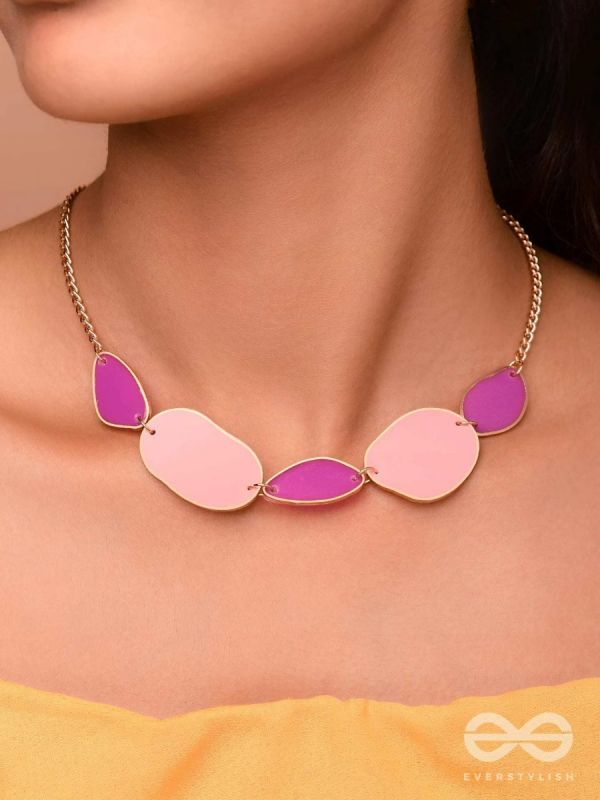 The Violet Hues- Cute Enamelled Neckpiece With Anti-Tarnish Coating 