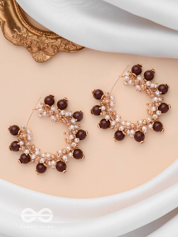 THE COCO PEARLS - BEADED STATEMENT HOOPS