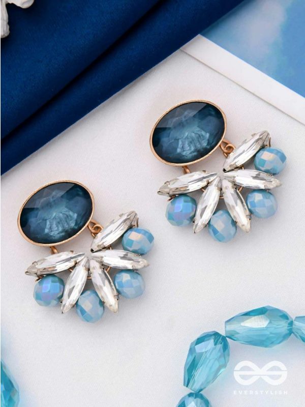 THE STARDUST SYMPHONY - CLASSIC AND ELEGANT DROP EARRINGS (BLUE)
