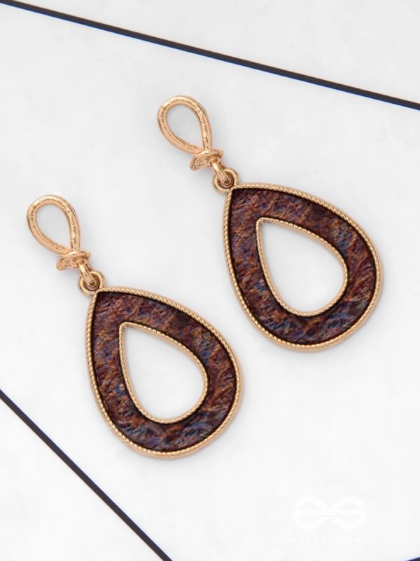 HELLO BREW-TIFUL! - GOLDEN AND BROWN DROP EARRINGS