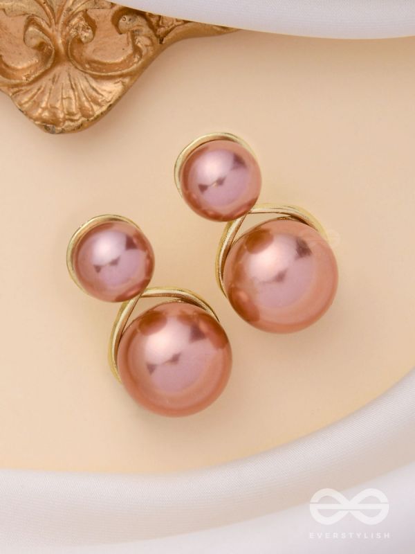 Round Pearl Wedding Drop Earrings in Rose Gold for Brides,Bridal Party –  PoetryDesigns