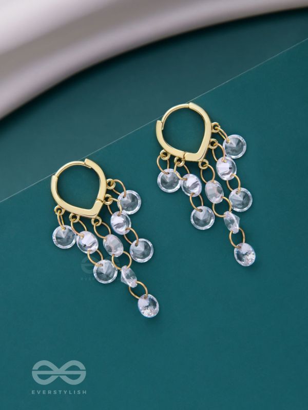 The Midnight Moon- Golden Embellished Earrings