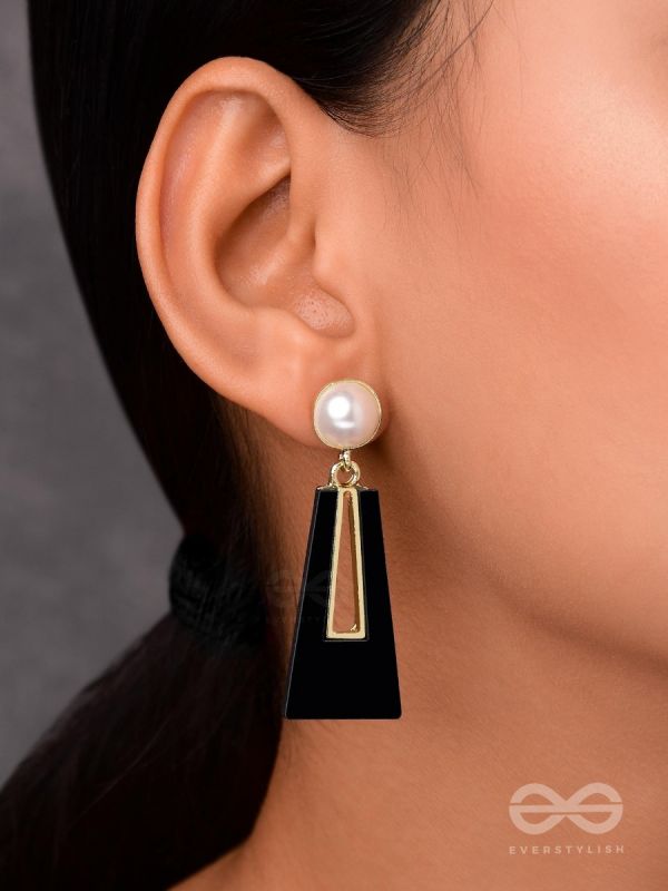 Buy Online Black and Gold colour Drop Design Hanging Earrings for Girls and  Women – One Stop Fashion