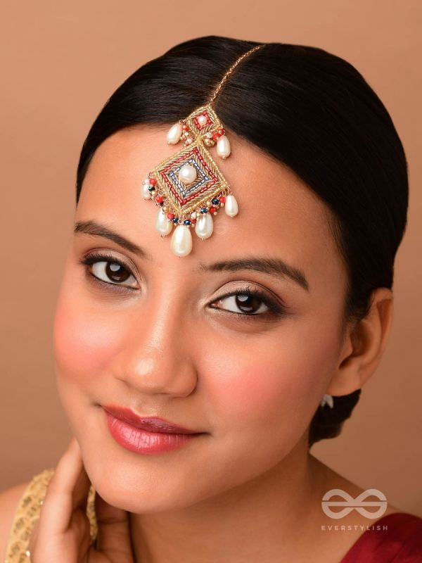 AABHRYA - SHELTER OF CLOUDS - PEARLS AND BEADS EMBROIDERED MAANGTIKA