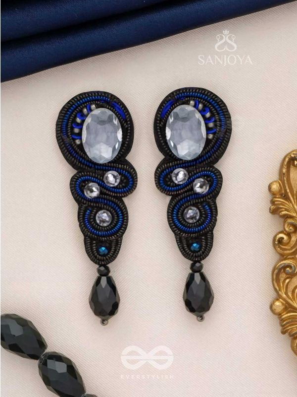 VARTULYA - THE CURVASIOUS BEAUTY - STONE, BEADS AND SEQUINS EMBROIDERED EARRINGS