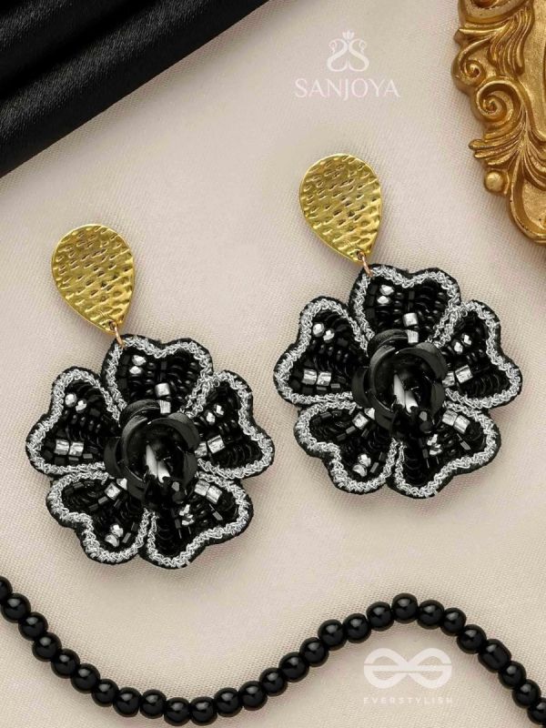 AABHAT - IN FULL BLOOM - SEQUINS AND BEADS EMBROIDERED EARRINGS
