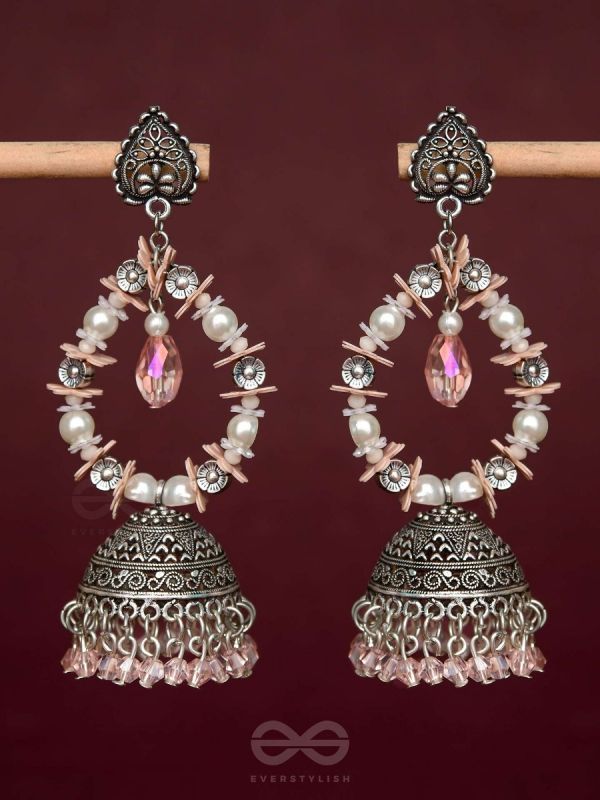 Soft Tinge Sparkles - Statement Jhumka Earrings