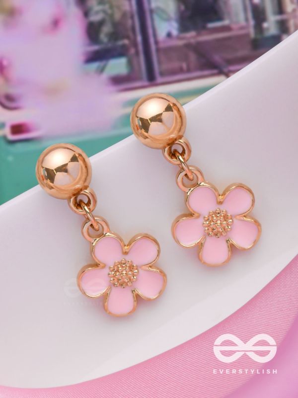 CHERRY BLOSSOM CHARMS - GOLDEN EMBELLISHED EARINGS