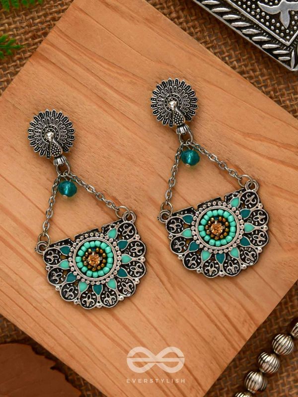 Enchanted Mandalas - Oxidised Beaded Earrings