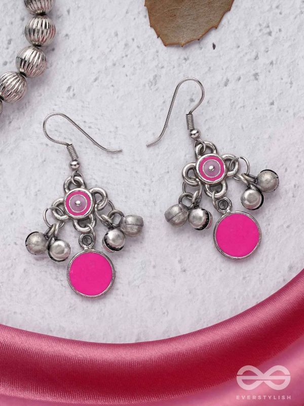 Rosy Tinkles - Enamelled Oxidised Earrings