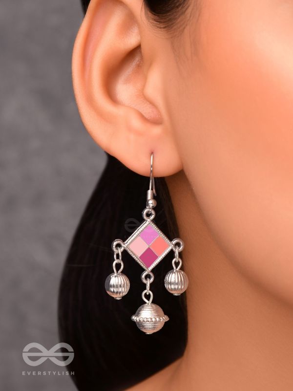 Razzle-Dazzle Drops - Enamelled Oxidised Earrings