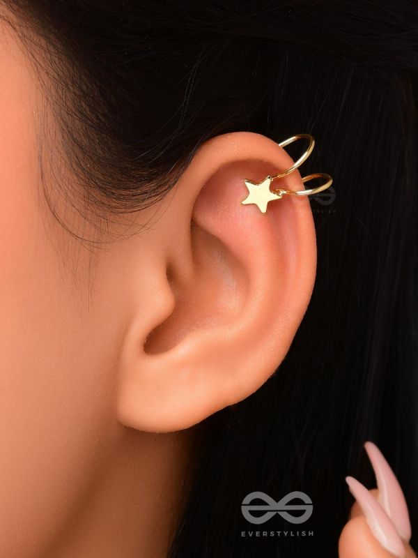 COSMIC STARSHINE  - GOLDEN EMBELLISHED EARCUFF (one ear)