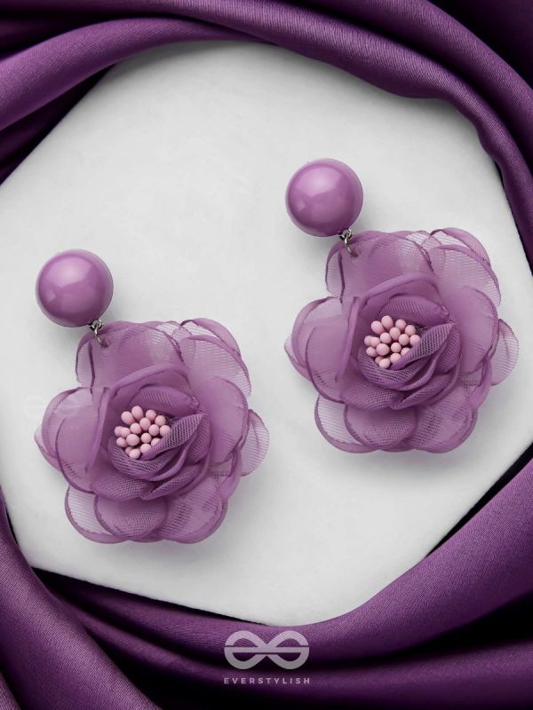LILY OF THE VALLEY - FABRIC EARRINGS (PURPLE)