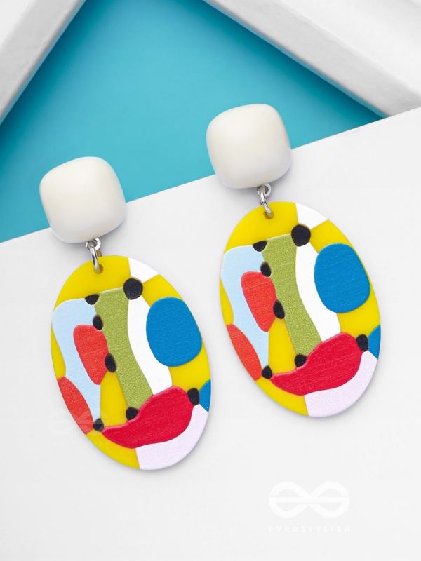 THE ABSTRACT MIRAGE - MULTICOLOR ACRYLIC EARRINGS