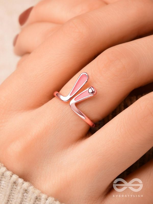 EASTER EARS - ROSE GOLD AND PINK RING (ONE SIZE)