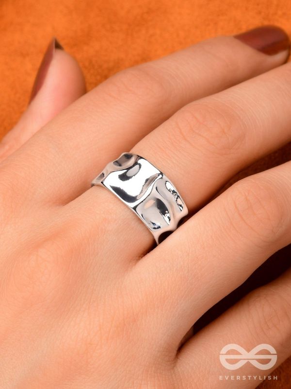 GUILDED IN SILVER - STATEMENT SILVER RING (ADJUSTABLE)