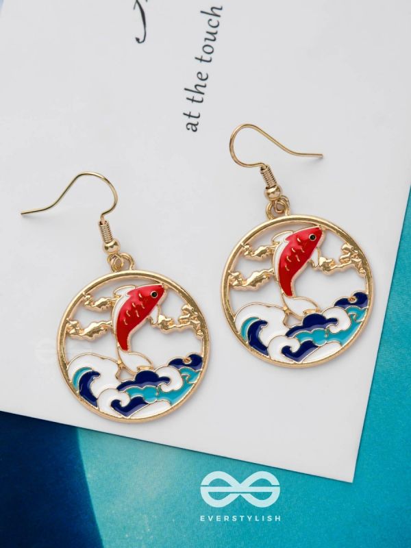 SO-FISH-TICATED GLAM - GOLDEN EMBELLISHED EARRINGS
