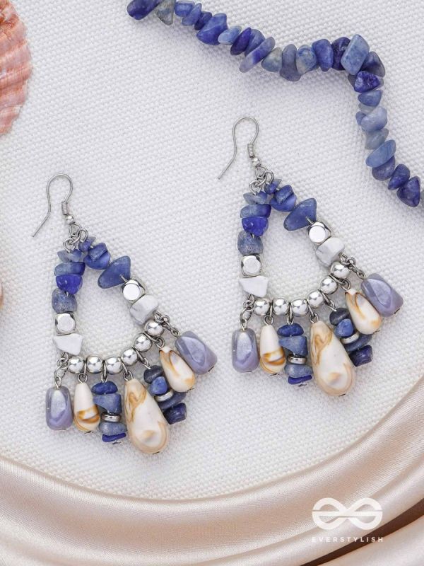 The Seaborn Sapphires - Stones And Glass Drops Earrings