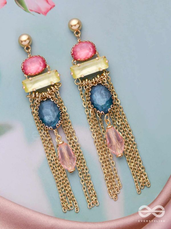 The Orchid Lane- Golden Embellished Earrings
