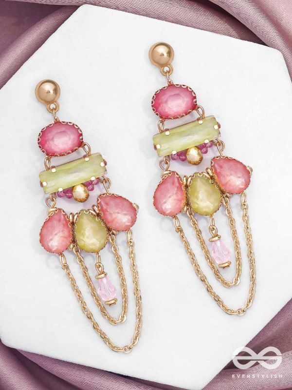 The Purple Petals- Golden Embellished Earrings