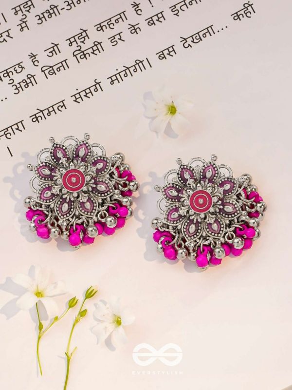 The Blooming Beauties - Enamelled Oxidised Earrings