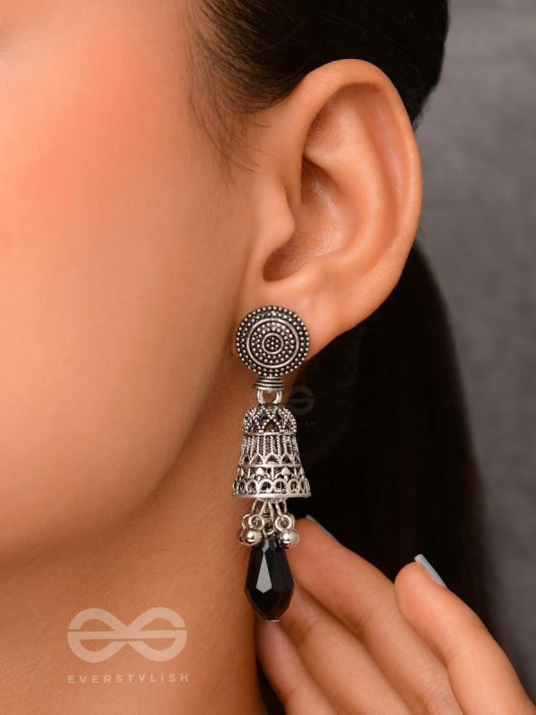 The Midnight Magic- Statement Oxidized Earrings 