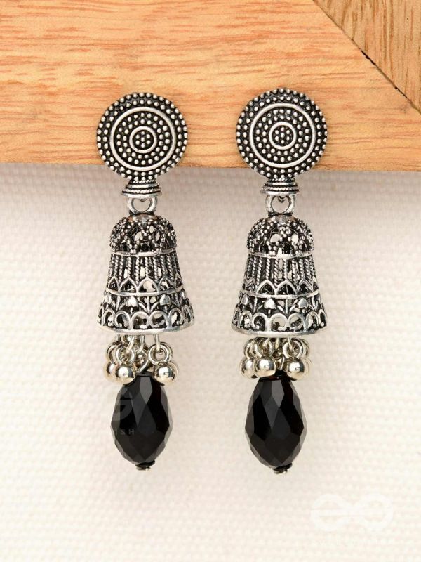 The Midnight Magic- Statement Oxidized Earrings 