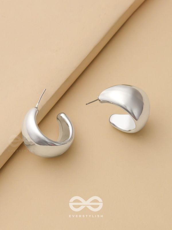 Lunar Curves - Silver Earrings