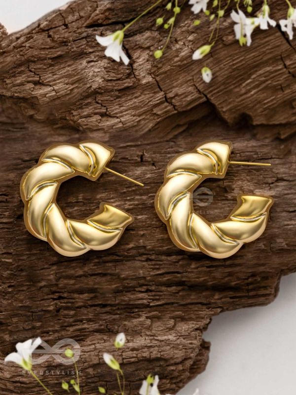 Dreamer'S Luster - Statement Golden Earrings