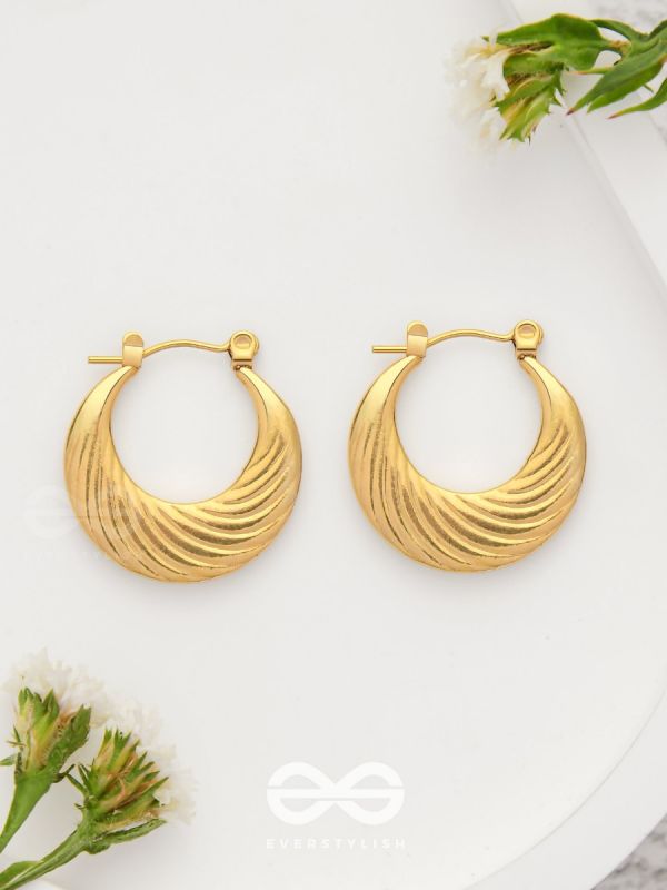 Charming Sunlight - Golden Stainless Steel Earrings With Anti-Tarnish Coating