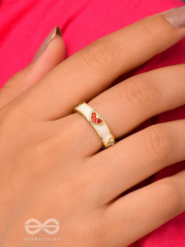 Adorable Affection - Heart Enamelled Ring 