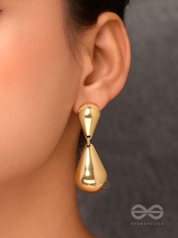 Glowing Galore - Statement Golden Earrings