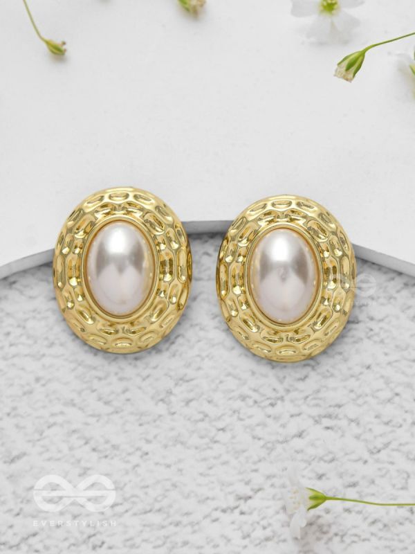 Gilded Pearls - Statement Golden Earrings