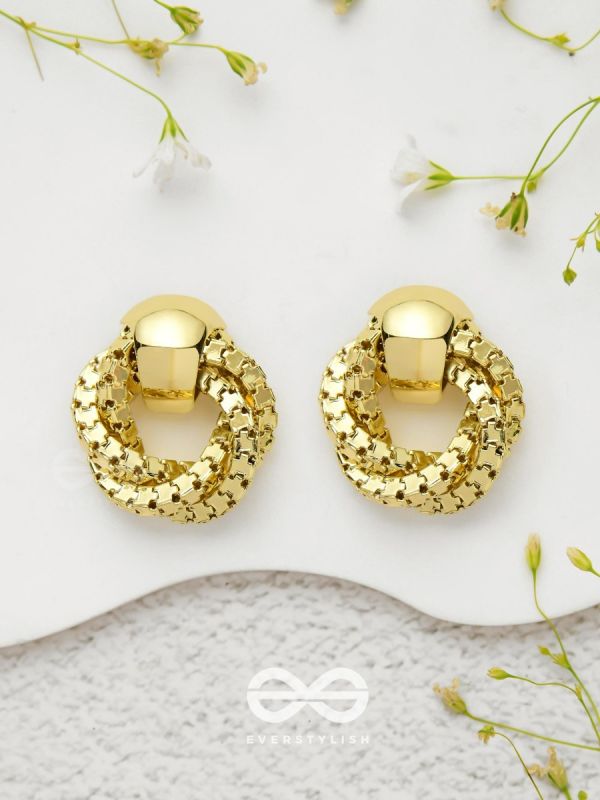 Tangled Radiance - Golden  Stud Earrings