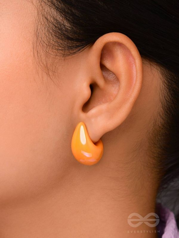 Shining Cresents - Holographic Acrylic Earrings (Orange)