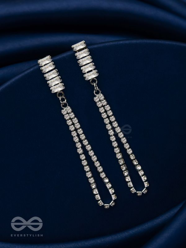 Gala Night - Silver Embellished Earrings 