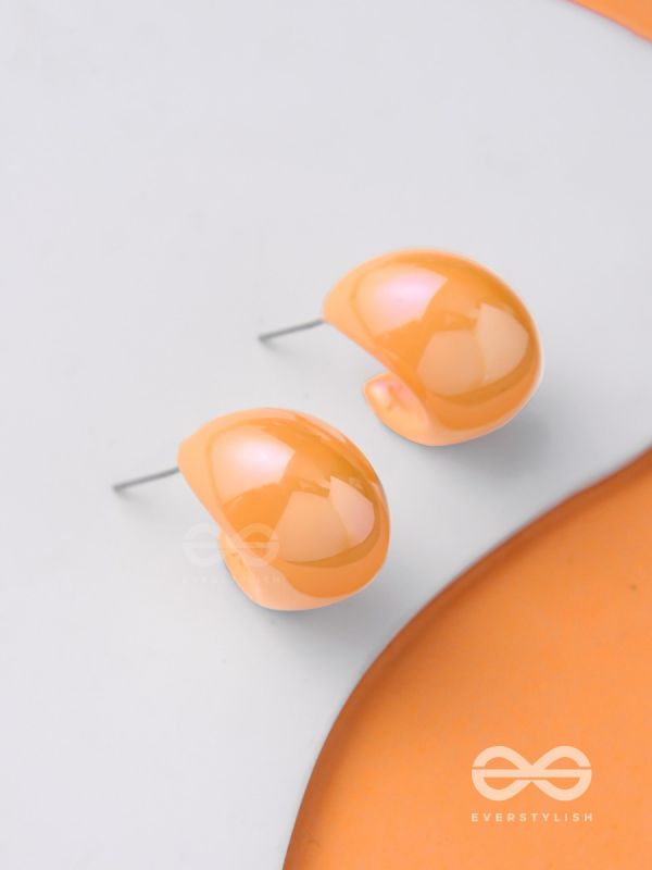 Groovy Arcs - Holographic Acrylic Earrings (Orange)