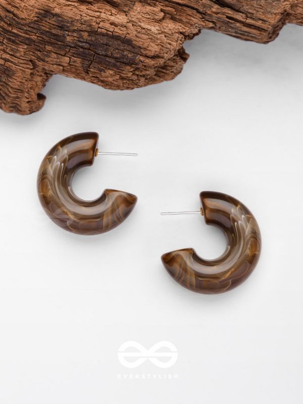 Coffee Curves - Acrylic Earrings