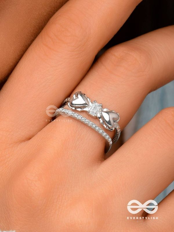 The Bow-Tiful Bliss - Silver Embellished Ring