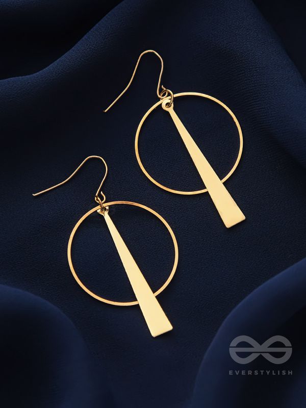 The Glittering Golden Geometric  Statement Earrings