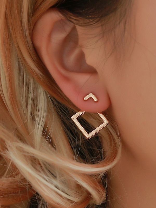 Buy New Fashion Gold Plated Double Layer Cone Shape Long Dangle Earrings  Designs for Modern Girls