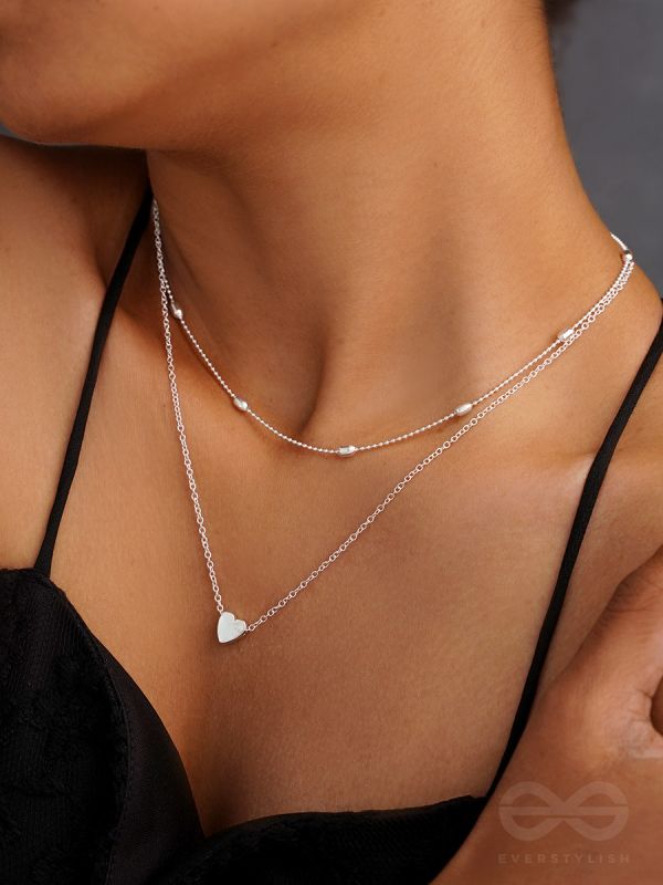 Double Layered Necklace Silver Plated Chain | Silver necklaces, Chain,  Necklace
