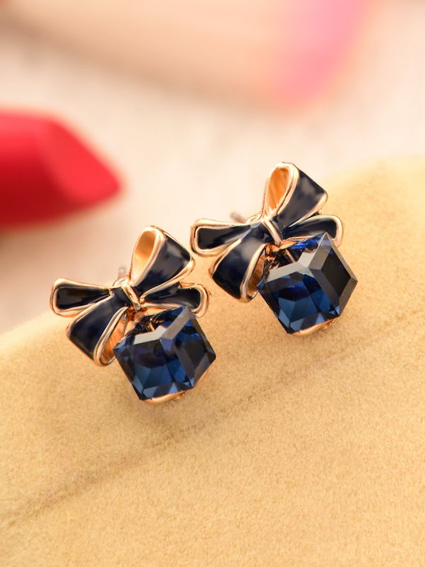 A Pinch of Cuteness - Little cubic bow Earrings 