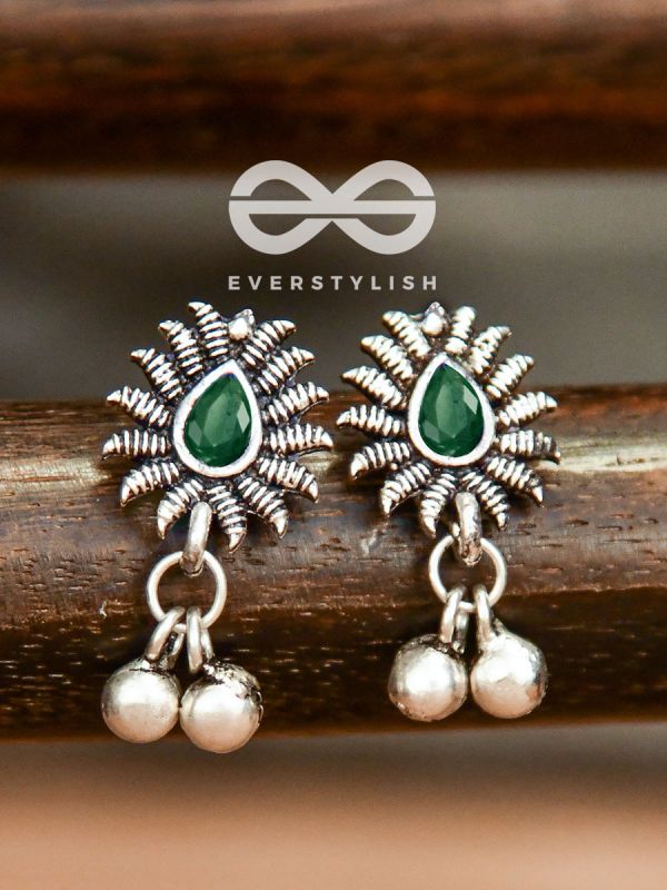 The Flared Droplet Studs (Emerald Green) - The Melodious Ghungroo Collection