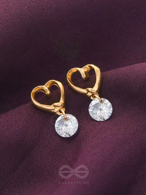 Entangled Heart Crystal Drop Earrings
